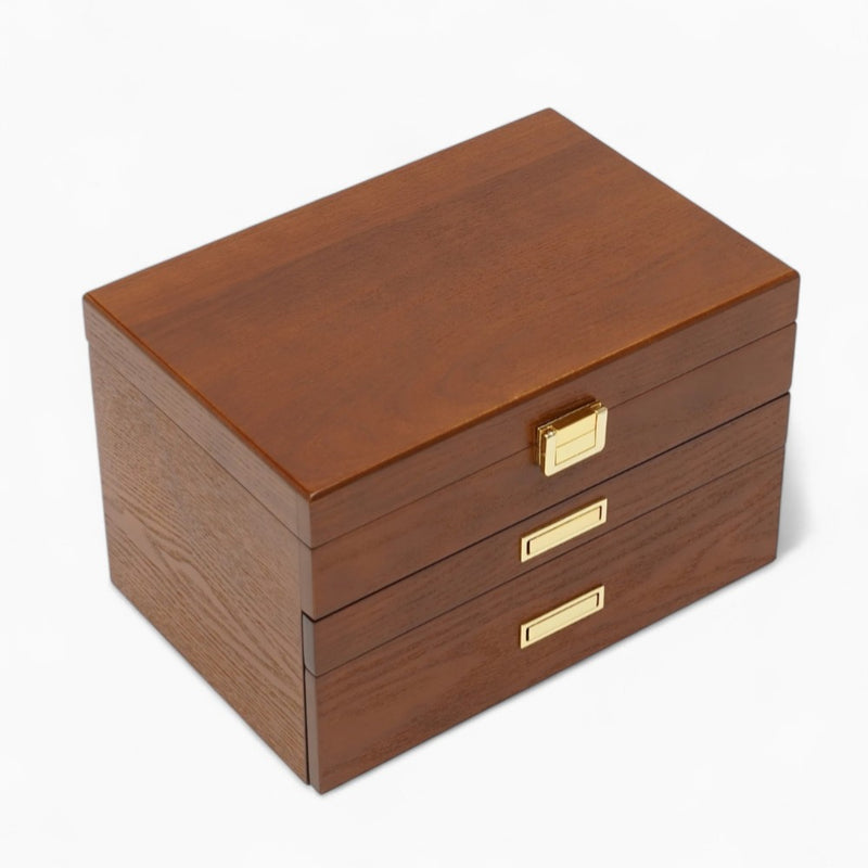 Wooden Jewelry Box With Drawers
