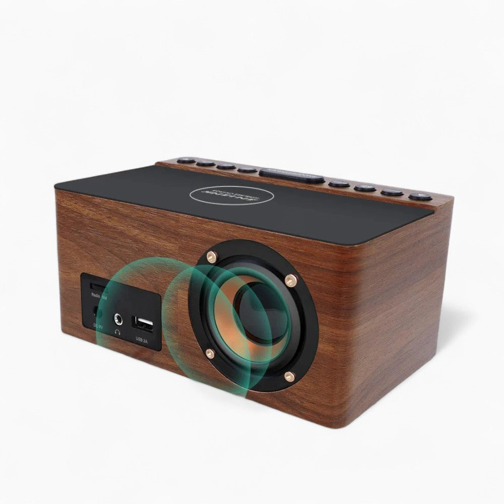 Radio Sveglia Legno Induzione