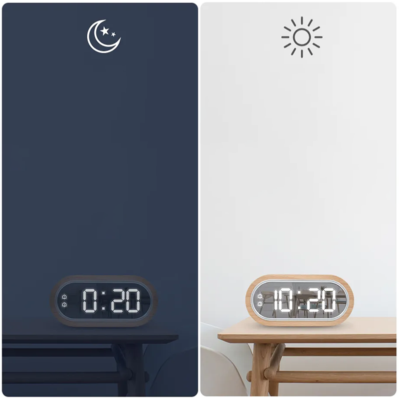 Sveglia in legno a LED