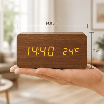 Réveil bois led naturel